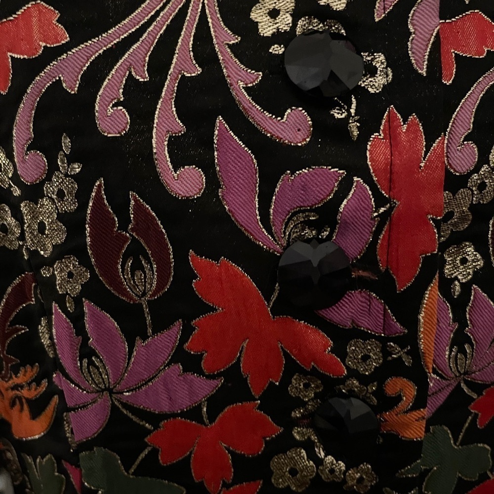 Vintage Biva Saint Honoré Paris Brocade Jacket Floral Bird Made France - Picture 9 of 10